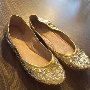 Glamorous Gold Glitter Flats